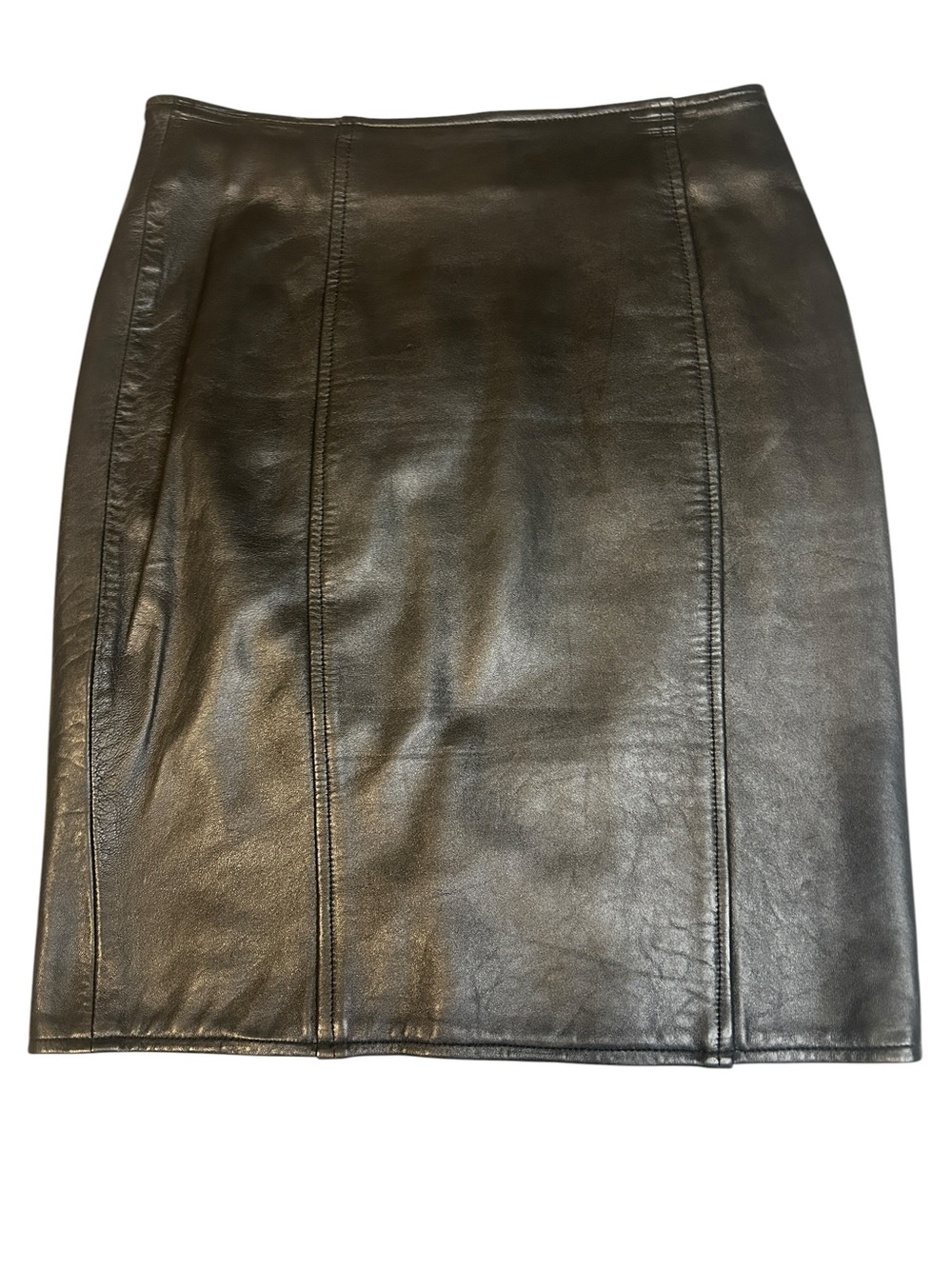 Cedars Black Genuine Leather Straight Skirt Women 8
